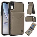 For iPhone XR AwQuer Vertical Flip Card Bag Holder Leather Phone Case(Grey)