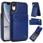 For iPhone XR AwQuer Vertical Flip Card Bag Holder Leather Phone Case(Blue)