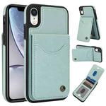 For iPhone XR AwQuer Vertical Flip Card Bag Holder Leather Phone Case(Green)