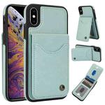 For iPhone XS Max AwQuer Vertical Flip Card Bag Holder Leather Phone Case(Green)