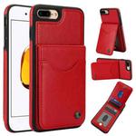 For iPhone 7 Plus / 8 Plus AwQuer Vertical Flip Card Bag Holder Leather Phone Case(Red)