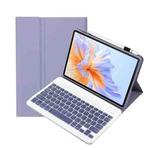 For Honor Pad V9 AH27 Ultra-thin Detachable Bluetooth Keyboard Leather Tablet Case(Lavender White)