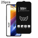 For Xiaomi Poco F4 GT 25pcs High Aluminum Large Arc Full Screen Tempered Glass Film