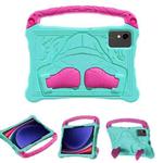 For Samsung Galaxy Tab S9 Boxing Series Kickstand EVA Shockproof Tablet Case with Shoulder Strap(Mint Rose Red)