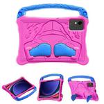 For Samsung Galaxy Tab S9 Boxing Series Kickstand EVA Shockproof Tablet Case with Shoulder Strap(Rose Red Blue)