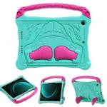 For Samsung Galaxy Tab S9 FE / S10 FE Boxing Series Kickstand EVA Shockproof Tablet Case with Shoulder Strap(Mint Rose Red)