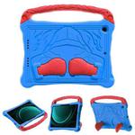 For Samsung Galaxy Tab S9 FE / S10 FE Boxing Series Kickstand EVA Shockproof Tablet Case with Shoulder Strap(Blue Red)