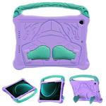 For Samsung Galaxy Tab S9 FE / S10 FE Boxing Series Kickstand EVA Shockproof Tablet Case with Shoulder Strap(Purple Mint)