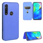 For Motorola Moto G Power Carbon Fiber Texture Horizontal Flip TPU + PC + PU Leather Case with Rope & Card Slot(Blue)