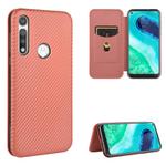 For Motorola Moto G Fast Carbon Fiber Texture Horizontal Flip TPU + PC + PU Leather Case with Rope & Card Slot(Brown)