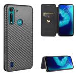 For Motorola Moto G8 Power Lite Carbon Fiber Texture Horizontal Flip TPU + PC + PU Leather Case with Rope & Card Slot(Black)