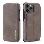 For iPhone 12 mini LC.IMEEKE Hon Ancient Series Horizontal Flip Leather Case with Holder & Card Slot(Coffee)
