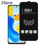 For Redmi Note 11S 5G 25pcs High Aluminum Large Arc Full Screen Tempered Glass Film