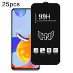 For Redmi Note 11 Pro 4G 25pcs High Aluminum Large Arc Full Screen Tempered Glass Film