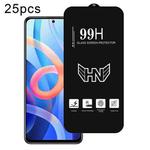 For Redmi Note 11T 5G 25pcs High Aluminum Large Arc Full Screen Tempered Glass Film