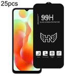 For Redmi 12C 25pcs High Aluminum Large Arc Full Screen Tempered Glass Film
