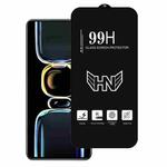 For Redmi K60E High Aluminum Large Arc Full Screen Tempered Glass Film