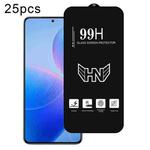 For Redmi K70 Pro 25pcs High Aluminum Large Arc Full Screen Tempered Glass Film