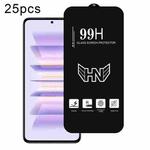 For Redmi K60 Pro 25pcs High Aluminum Large Arc Full Screen Tempered Glass Film