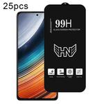 For Redmi K40S 25pcs High Aluminum Large Arc Full Screen Tempered Glass Film