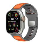 For Apple Watch 42mm / 41mm / 40mm / 38mm Norman Buckle Two-color Silicone Watch Band(Grey Orange)