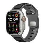 For Apple Watch 42mm / 41mm / 40mm / 38mm Norman Buckle Two-color Silicone Watch Band(Grey Black)