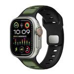 For Apple Watch 42mm / 41mm / 40mm / 38mm Norman Buckle Two-color Silicone Watch Band(Army Green Black)