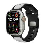 For Apple Watch 42mm / 41mm / 40mm / 38mm Norman Buckle Two-color Silicone Watch Band(Light Grey Black)