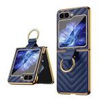 For Samsung Galaxy Z Flip6 VIETAO Dream Series Metal Ring Leather Phone Case(Blue)