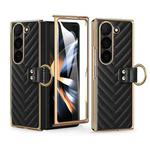 For Samsung Galaxy Z Fold6 VIETAO Dream Series Metal Ring Leather Phone Case(Black)