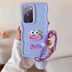 For Samsung Galaxy S20 FE Cartoon Sausage Mouth TPU Phone Case with Bead Chain(Purple)