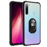 For Xiaomi Redmi Note 8 Shockproof Transparent TPU + Acrylic Protective Case with Ring Holder(Black and Silver)