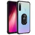 For Xiaomi Redmi Note 8 Shockproof Transparent TPU + Acrylic Protective Case with Ring Holder(Black)