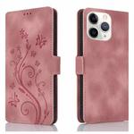 For iPhone 11 Pro Max Dreamy Butterfly Love Flower Embossed Leather Phone Case(Rose Gold)
