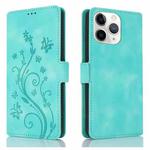 For iPhone 11 Pro Max Dreamy Butterfly Love Flower Embossed Leather Phone Case(Green)
