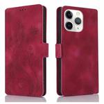 For iPhone 11 Pro Max Dreamy Butterfly Love Flower Embossed Leather Phone Case(Red)