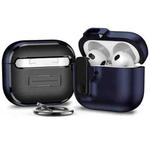 For AirPods 4 Automatic Switch Lock Bluetooth Earphone Shockproof Protective Case(Navy Blue)