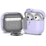 For AirPods 4 Automatic Switch Lock Bluetooth Earphone Shockproof Protective Case(Purple)
