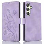 For Samsung Galaxy S24+ 5G Dreamy Butterfly Love Flower Embossed Leather Phone Case(Purple)