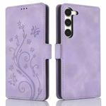 For Samsung Galaxy S23+ 5G Dreamy Butterfly Love Flower Embossed Leather Phone Case(Purple)
