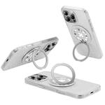 For iPhone 16 Pro Max Skin Ripples MagSafe Holder Phone Case(Transparent White)