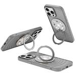 For iPhone 15 Pro Max Skin Ripples MagSafe Holder Phone Case(Titanium Gray)