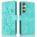 For Samsung Galaxy A54 5G Dreamy Butterfly Love Flower Embossed Leather Phone Case(Green)