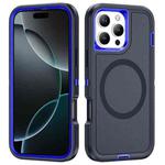 For iPhone 16 Pro Max Life Waterproof Rugged MagSafe Magnetic Phone Case(Dark Blue+Royal Blue)