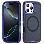 For iPhone 16 Pro Life Waterproof Rugged MagSafe Magnetic Phone Case(Dark Blue+Royal Blue)