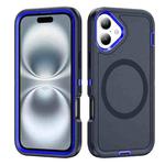 For iPhone 16 Plus Life Waterproof Rugged MagSafe Magnetic Phone Case(Dark Blue+Royal Blue)