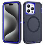 For iPhone 15 Pro Max Life Waterproof Rugged MagSafe Magnetic Phone Case(Dark Blue+Royal Blue)