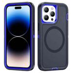 For iPhone 14 Pro Life Waterproof Rugged MagSafe Magnetic Phone Case(Dark Blue+Royal Blue)