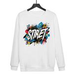 Alphabet Printed Casual Loose Round Neck Sweatshirt Print On Your Demand, Size:S(White)
