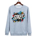 Alphabet Printed Casual Loose Round Neck Sweatshirt Print On Your Demand, Size:S(Grey)